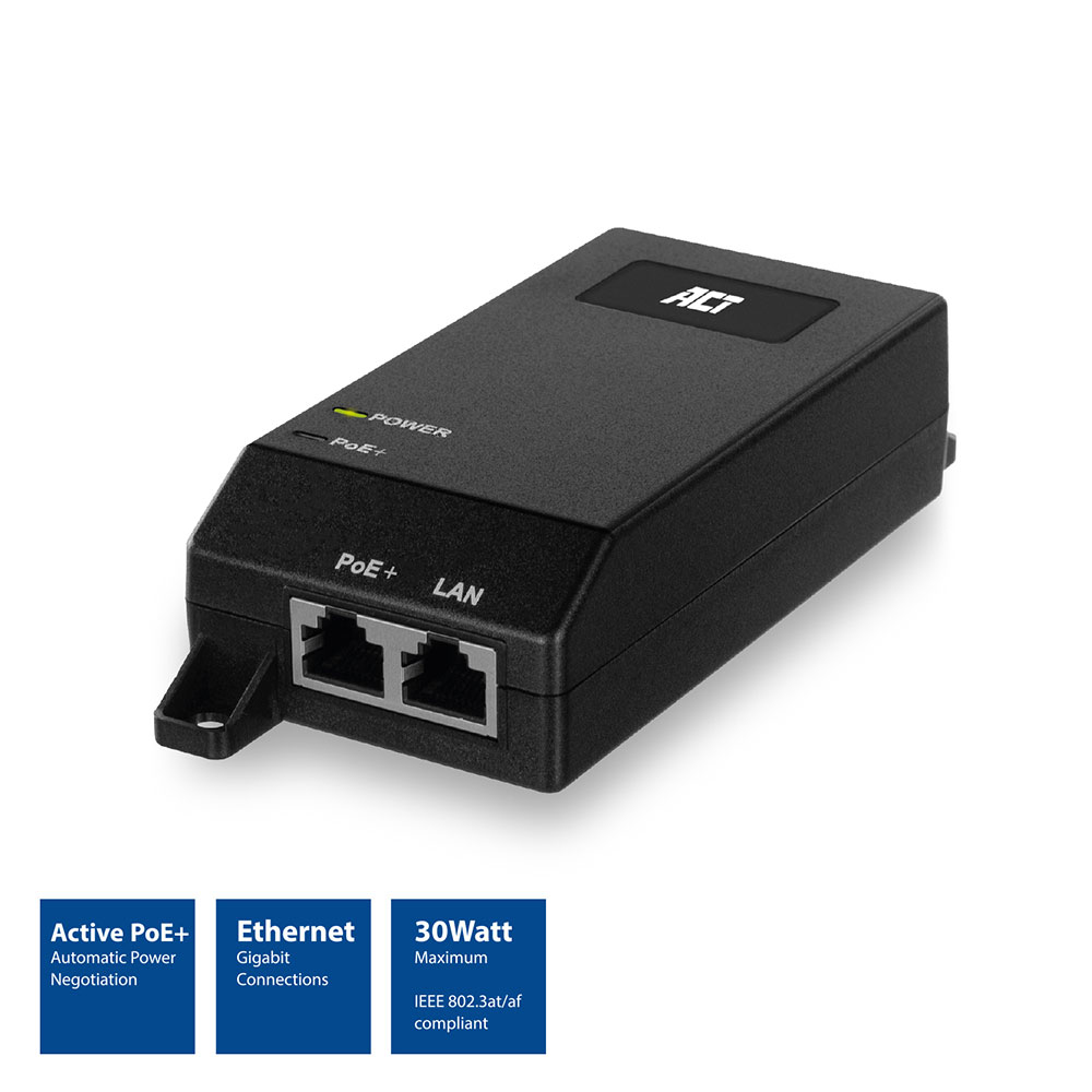 ACT Gigabit PoE+ (30W) Injector – image 2