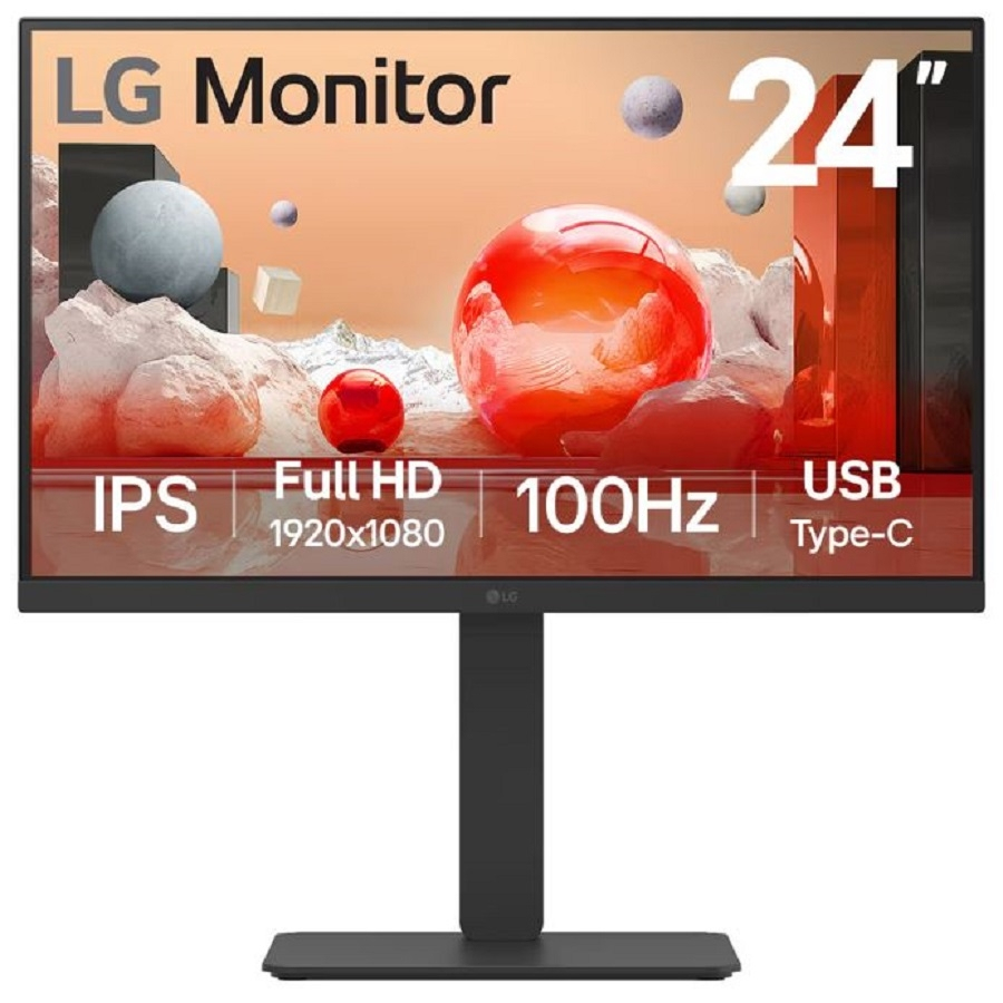 MONITOR PC LG B2B 24BA750-B FHD 24 IPS,USB-C Y RJ45,1920X1080,100HZ,16:9,BRILLO 250CD/M2,SRGB99%,TR5MS,1300:1,KVM,HDMI,DISPLAYPORT,ALTA VOZ 2WX2,INCLINACION-ALTURA-GIRO-PIVOTE