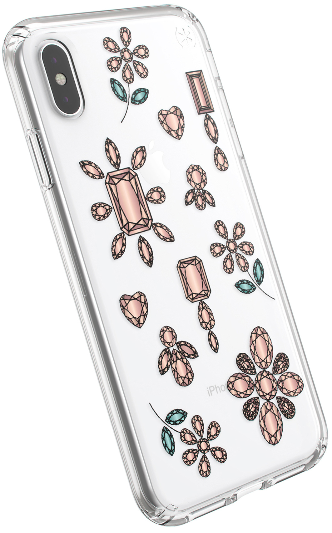Speck Presidio Clear + Print Apple iPhone XS Max Dancingdiamonds Peach Gold/Clear