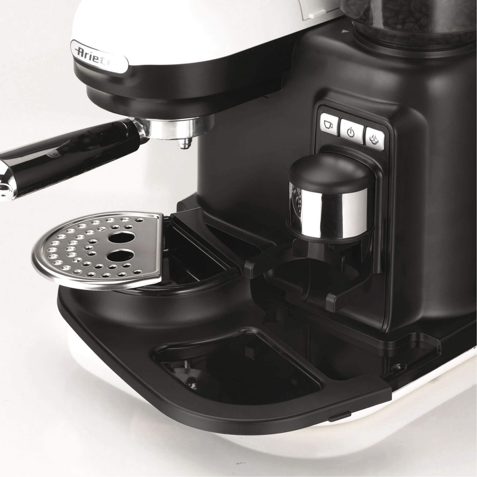 Ariete 1318 Moderna Espresso Machine with Integrated Coffee Grinder, For Coffee Beans and Ground Coffee, Milk Frothing Cappuccino Maker, 1 and 2 Cup Filter, 108 – image 3