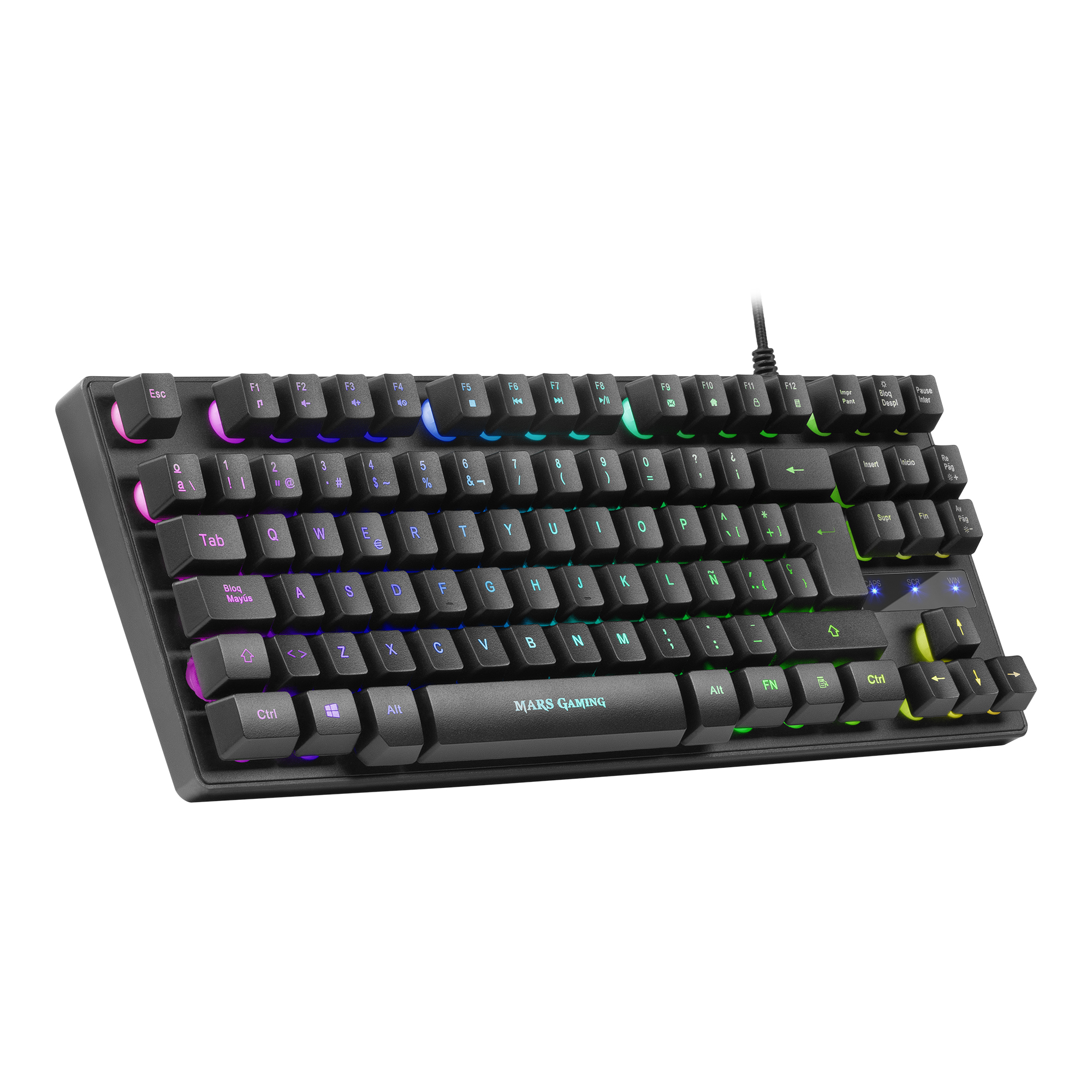Mars Gaming MKTKLES Gaming Keyboard H-Mech RGB Lighting 8 Effects Antighosting Spanish Language – image 3