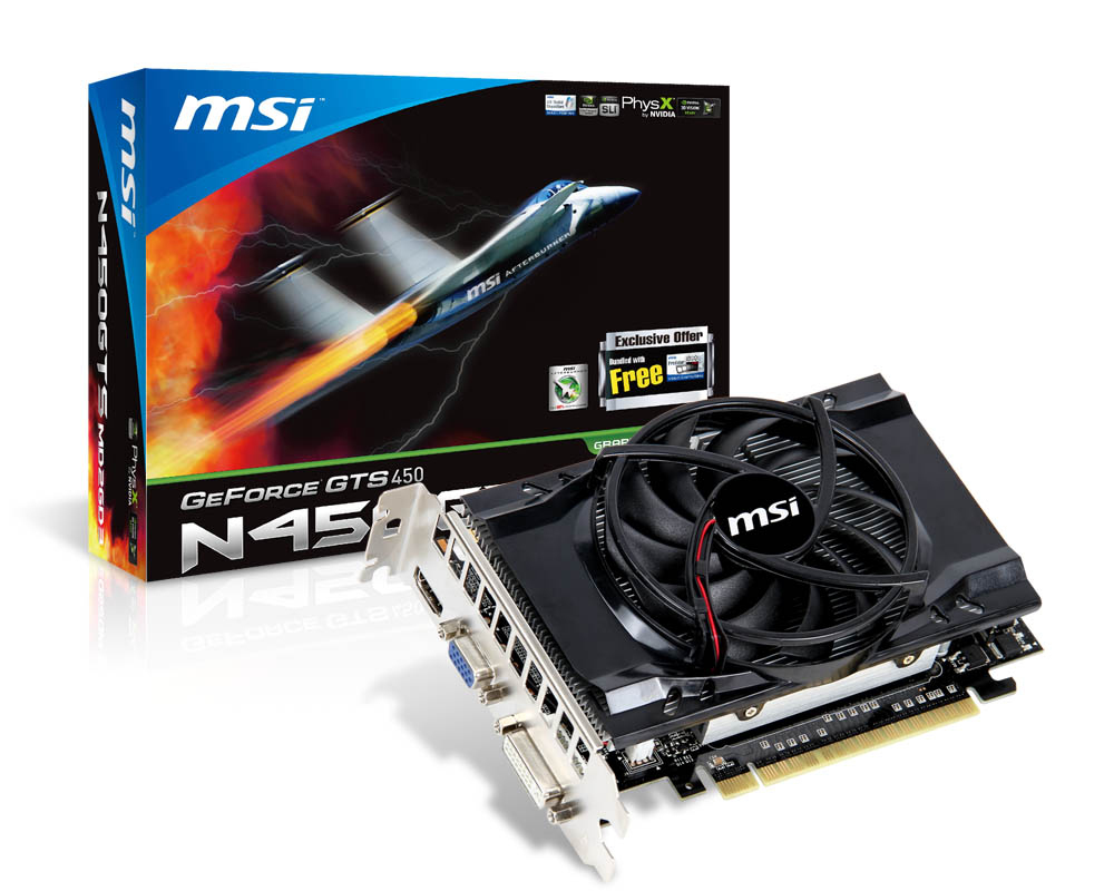 MSI N450GTS-MD2GD3 graphics card NVIDIA GeForce GTS 450 – image 1