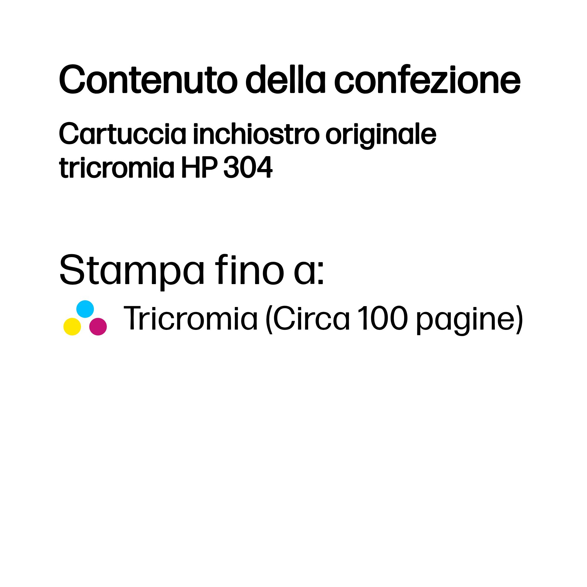 HP 304 Tri-Color Original Ink Cartridge - Ink - [C][Y][M] - per HP DeskJet 2200, 2600, 3700 series - Miniatura 3