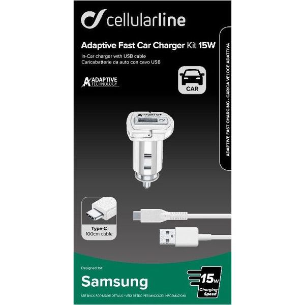 Cellularline 39230 mobile device charger Mobile phone, Smartphone, Tablet Silver, White Cigar lighter Auto – image 2