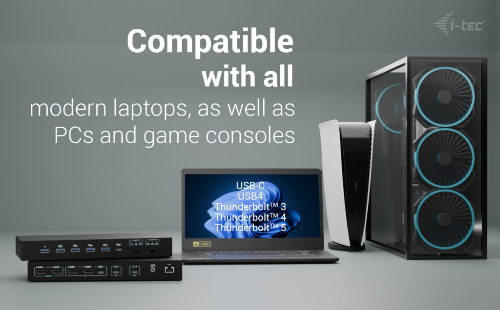 i-tec USB-C KVM Dock PRO for Three Hosts, Dual Video, with 2x Power Delivery, max – image 6