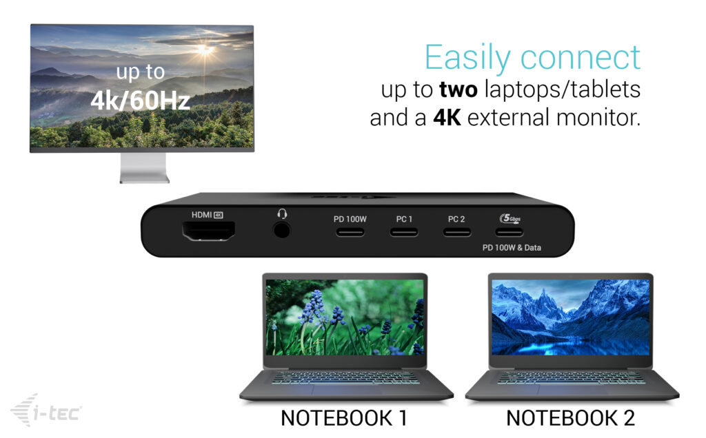 i-tec KVM Docking Station HDMI for 2 hosts, Power Delivery – image 7