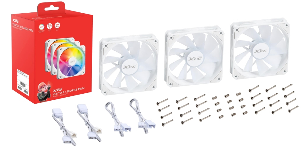 XPG VENTO R 120 ARGB PWM Case per computer Ventilatore 12 cm Bianco 1 pz