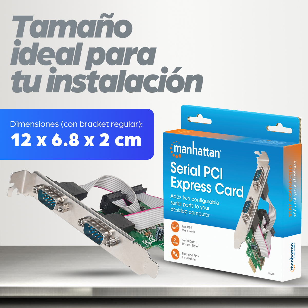 Tarjeta PCIe Serial Manhattan 152082