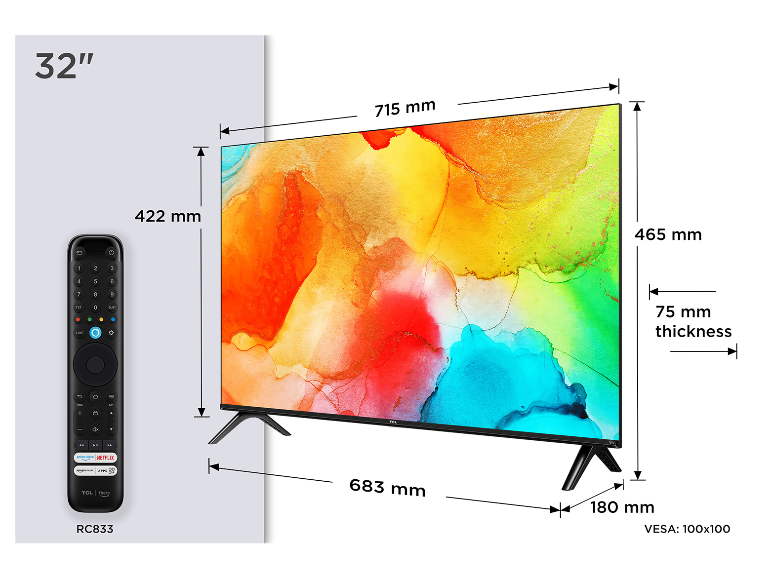 TCL SF560 32SF560 TV 81,3 cm (32 ) Full HD Smart TV Wifi Métallique 300 cd m² Neuf — photo 1
