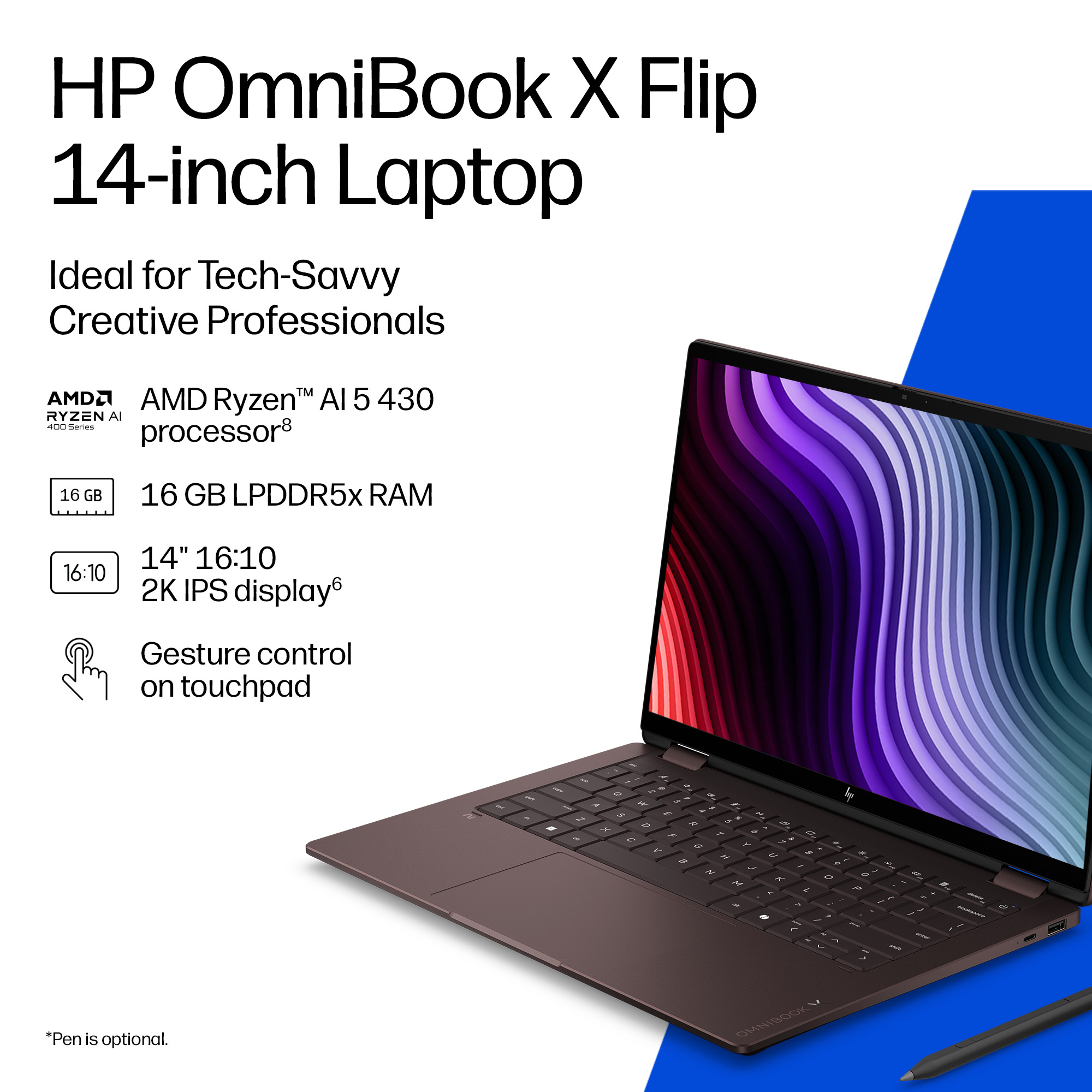 HP DQ8V5EA laptop Copilot+ PC AMD Ryzen™ AI 7 445 – image 2