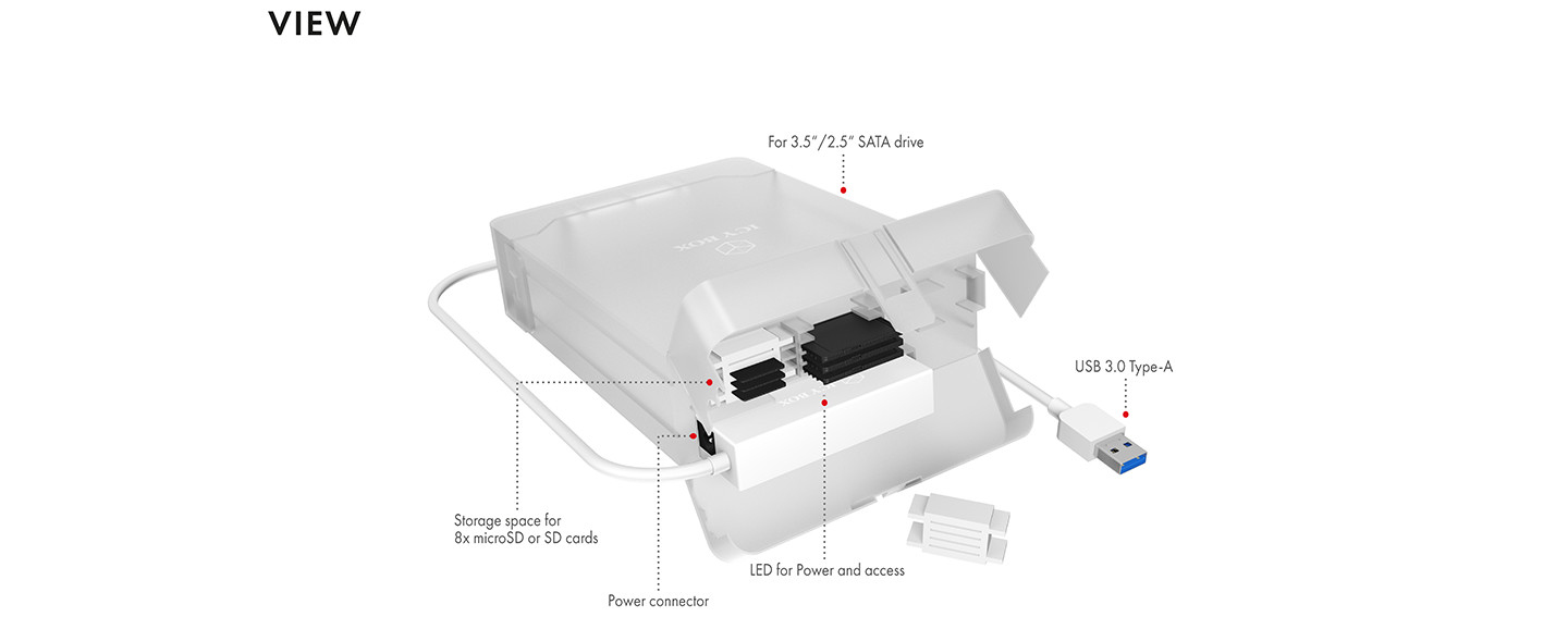 ICY BOX IB-AC705-6G USB 3.2 Gen 1 (3.1 Gen 1) Type-A White – image 3