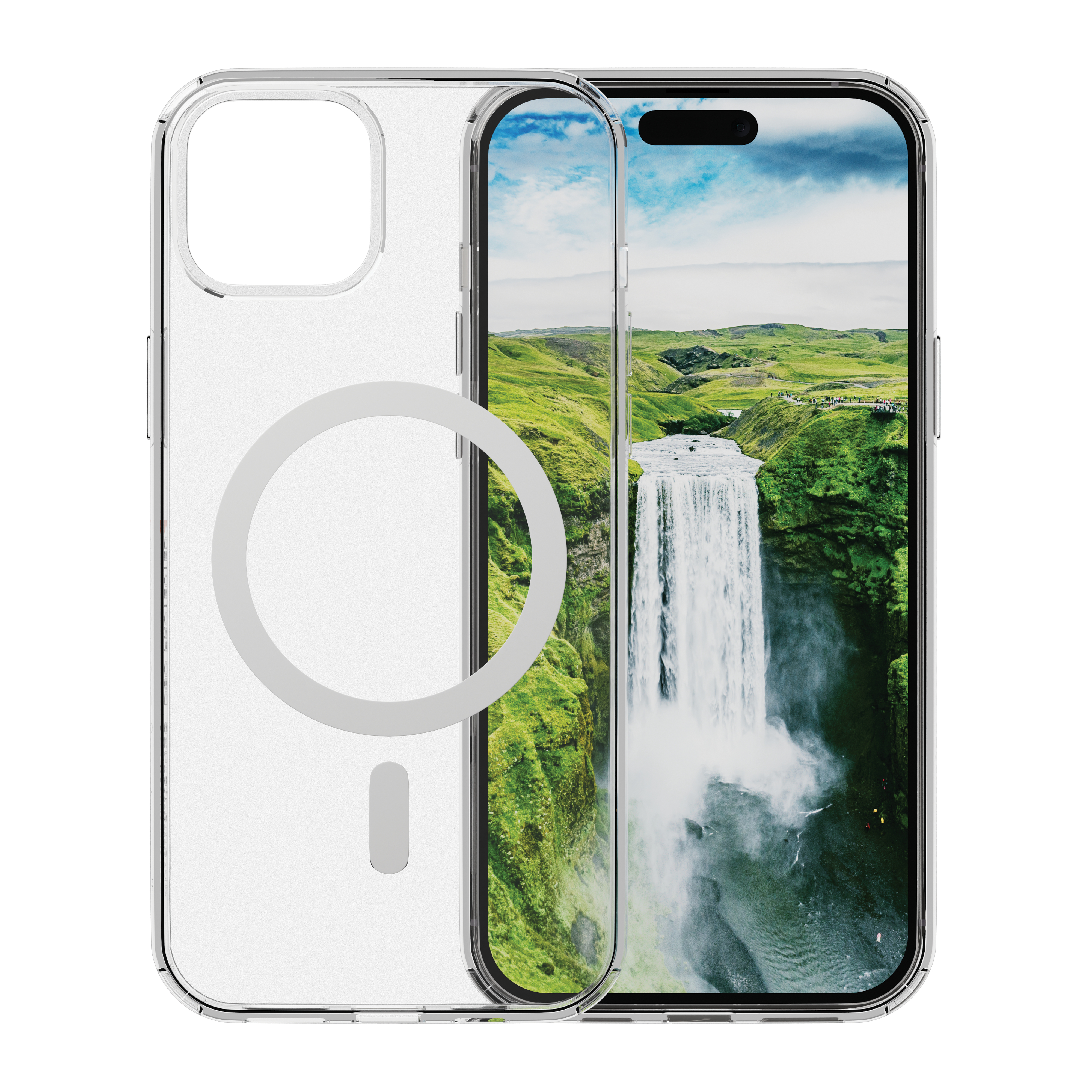 dbramante1928 Iceland Ultra - Back cover for mobile phone - MagSafe compatibility - recycled plastic, D3O - clear - for Apple iPhone 15 Plus