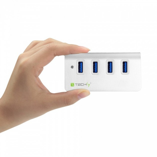 Techly USB 3.0 Super Speed Hub 4 Port A Female Aluminum IUSB3-TLY430 – image 6