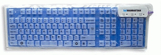 Manhattan Roll-Up keyboard USB + PS/2 QWERTY Blue – image 2