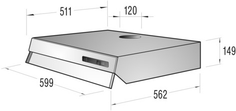 Gorenje DU6111E Semi built-in (pull out) Stainless steel 160 m³/h – image 2