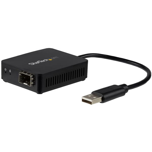 StarTech.com USB to Fiber Optic Converter - Open SFP - 100Mbps - Windows & Linux - USB to Ethernet Adapter - USB Network Adapter (US100A20SFP) - Network adapter - USB 2.0 - SFP (mini-GBIC) x 1 - black