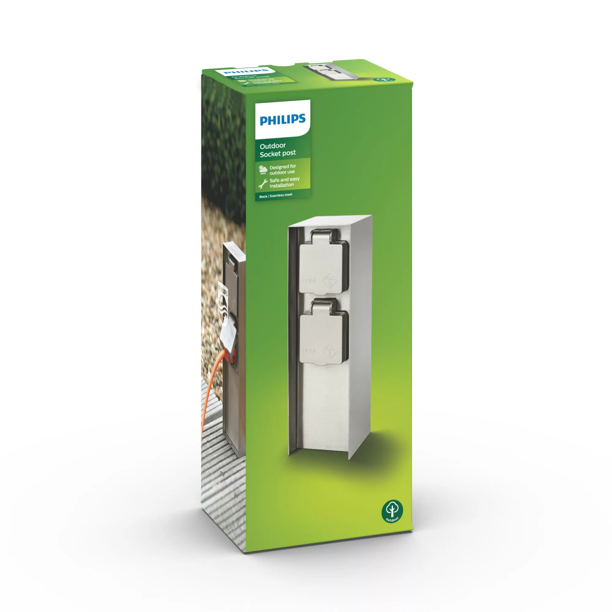 Resim Philips myGarden 171084716 Paslanmaz Çelik IP44 Dış Mekan Duvar Lambası