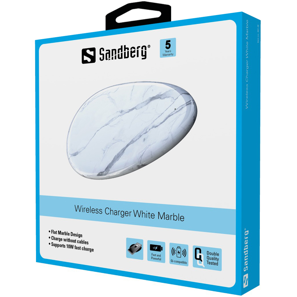Sandberg Wireless Charger White Marble – image 2