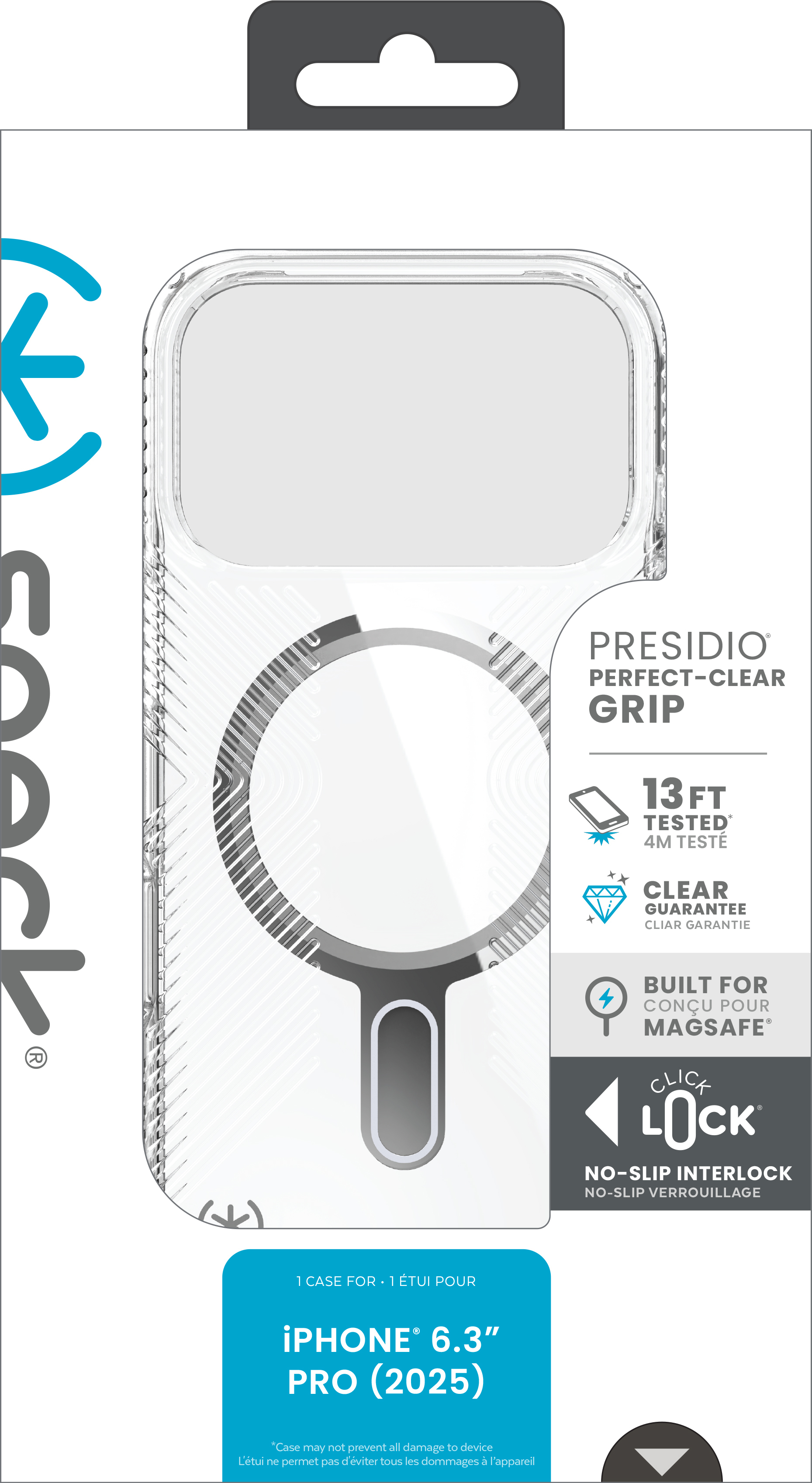 Speck Presidio Perfect Clear Grip + ClickLock Apple iPhone 17 Pro Clear - with Microban – image 5