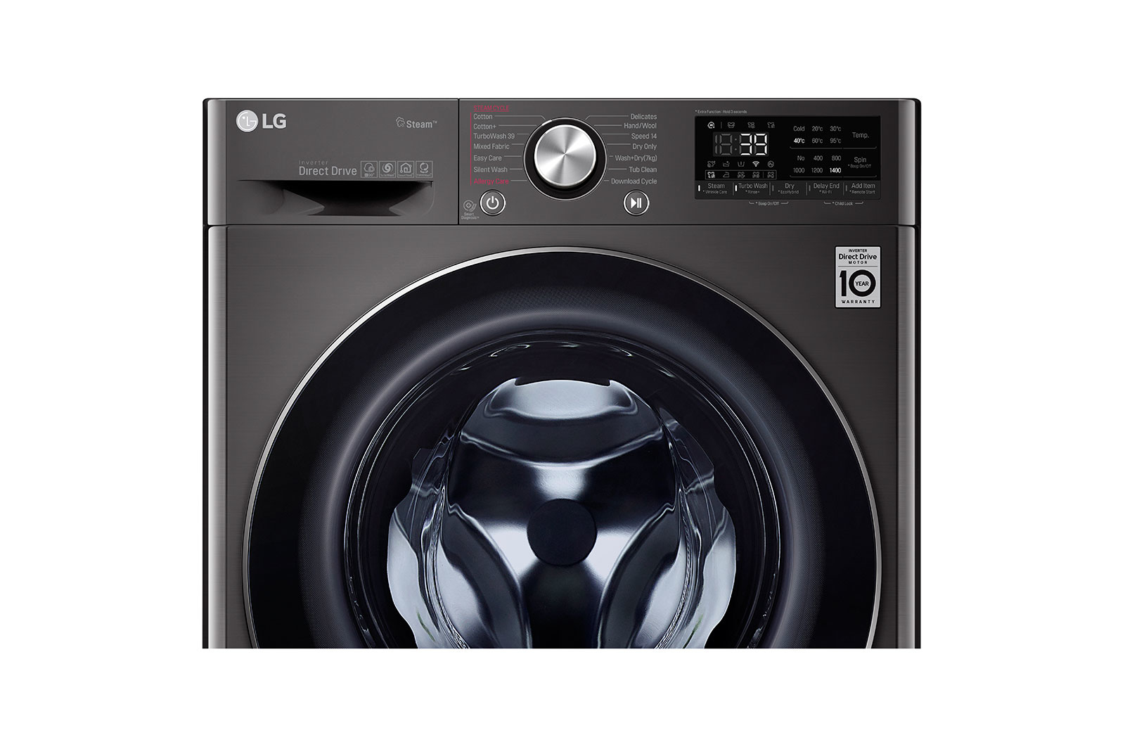 LG F4V9RCP2E washer dryer Freestanding Front-load Black – image 4
