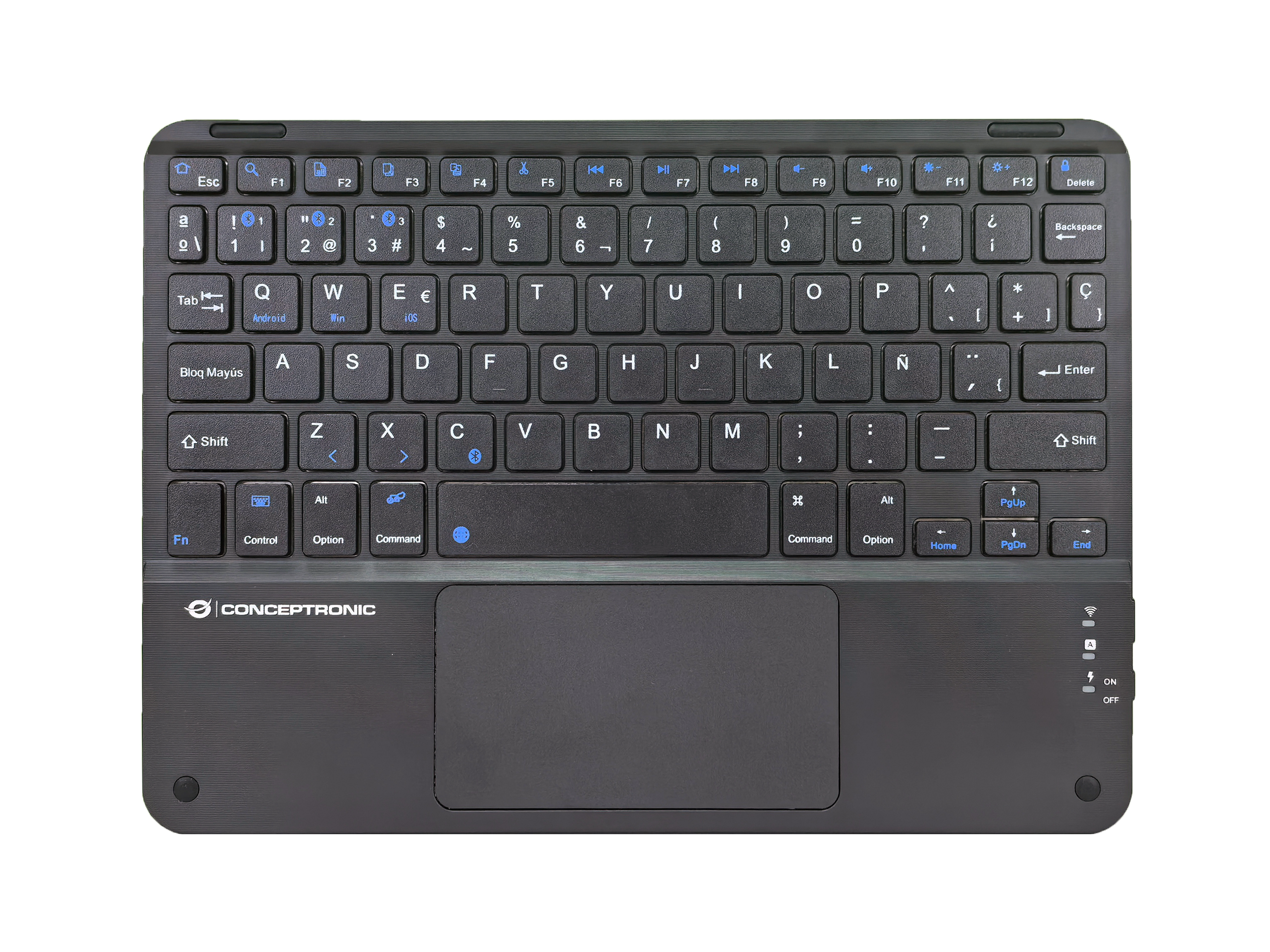 Conceptronic TOBIN01BES tastiera Universale Bluetooth QWERTY Spagnolo Nero