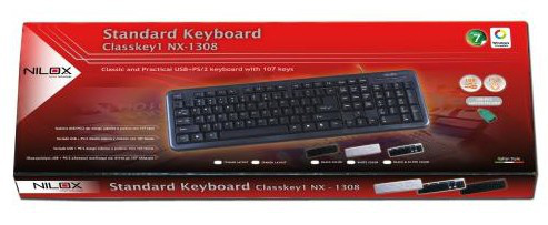 Nilox 10NXKBST26001 keyboard USB + PS/2 Black – image 2