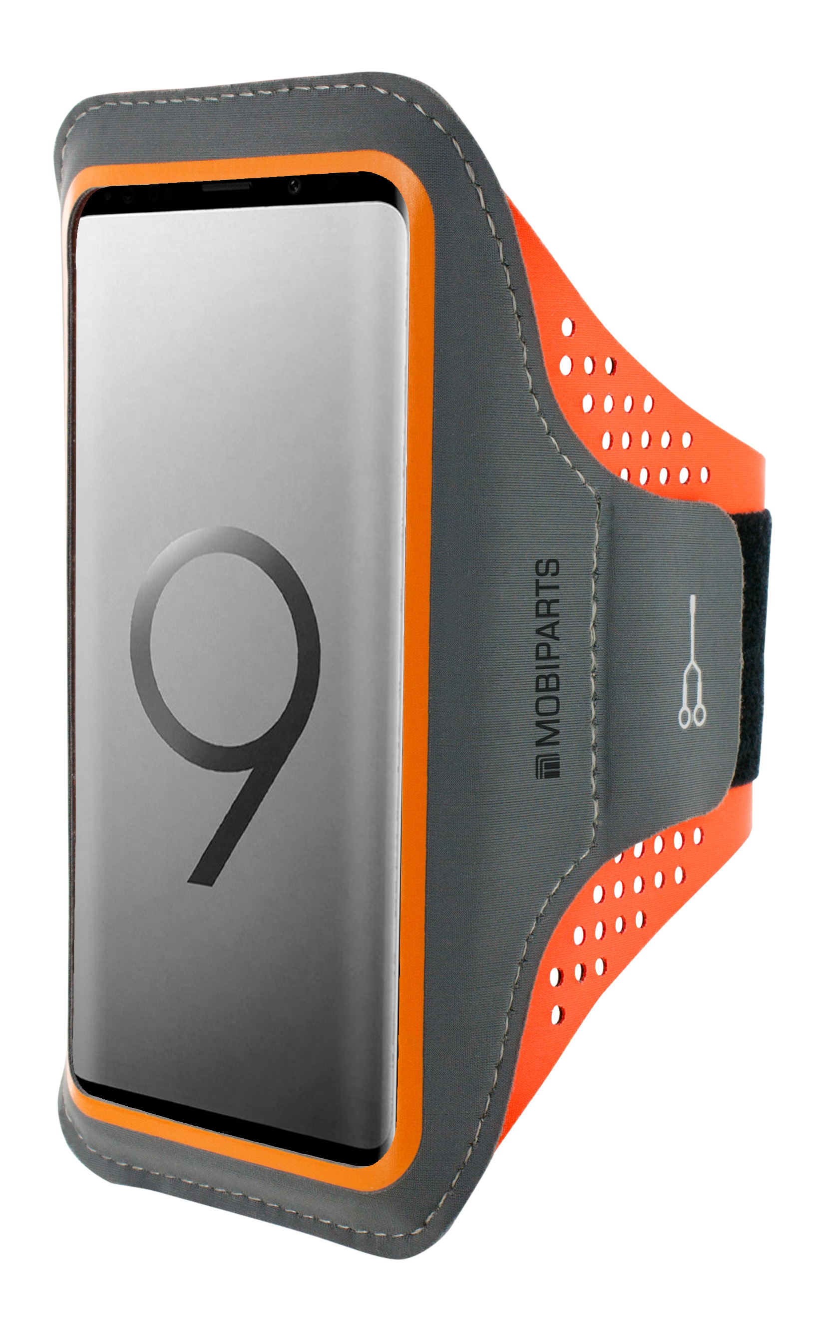 Mobiparts Comfort Fit Sport Armband Samsung Galaxy S9 Neon Orange
