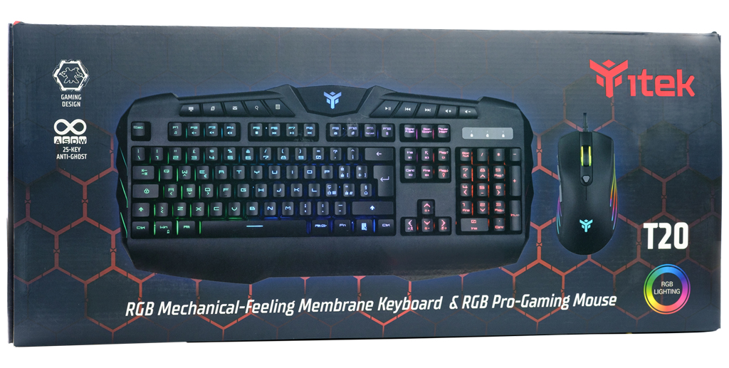 itek T20 keyboard Mouse included Gaming USB Italian Black – image 2