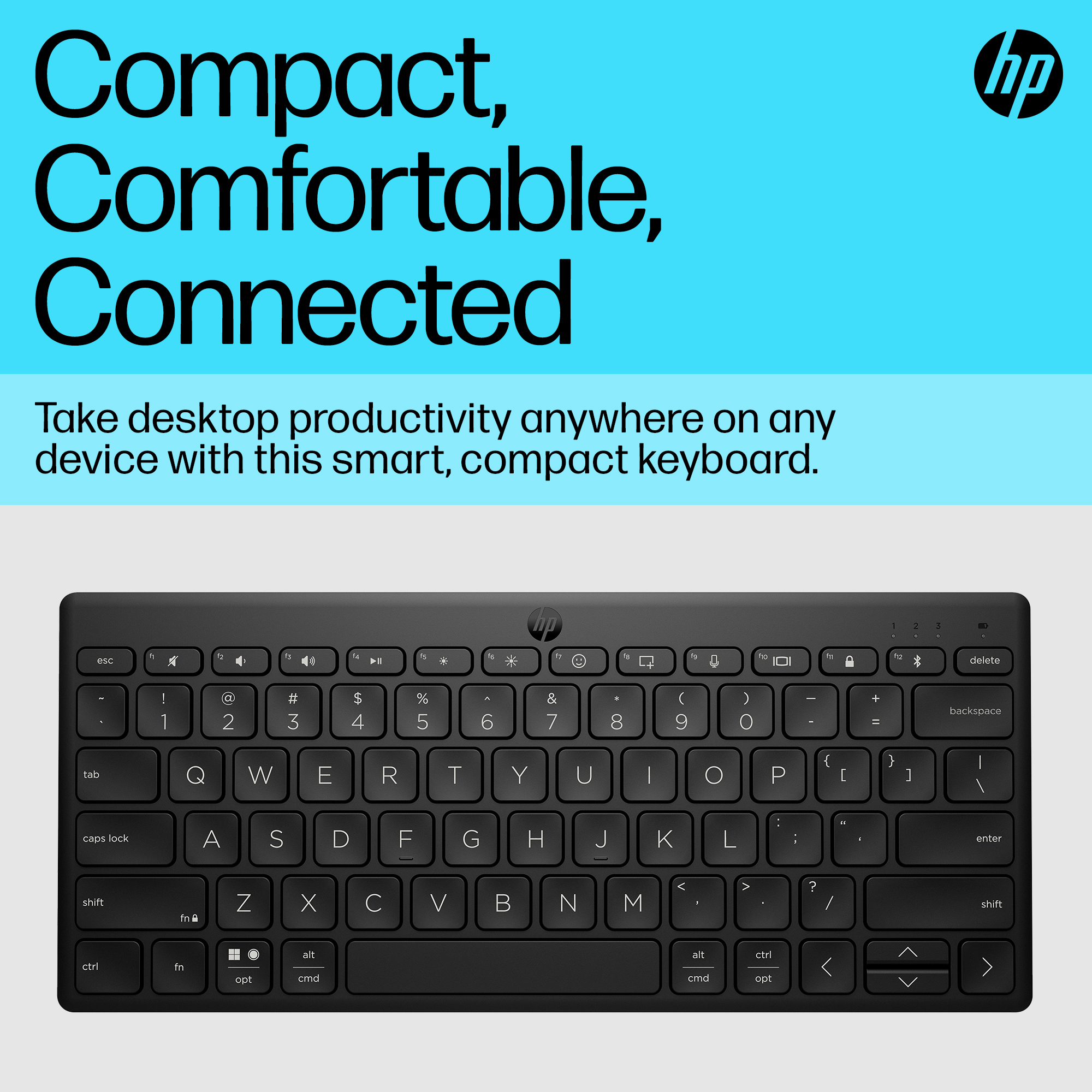 HP 350 BLK Compact Multi-Device Keyboard – image 3