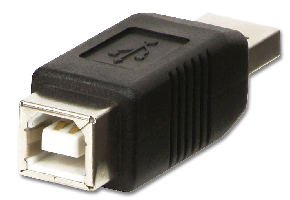Lindy 71231 kabelomvandlare (hane/hona) USB A USB B Svart