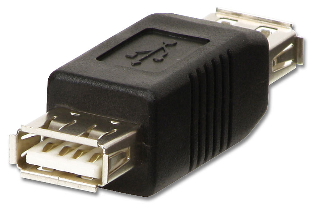 Lindy 71230 kabelomvandlare (hane/hona) USB A Svart