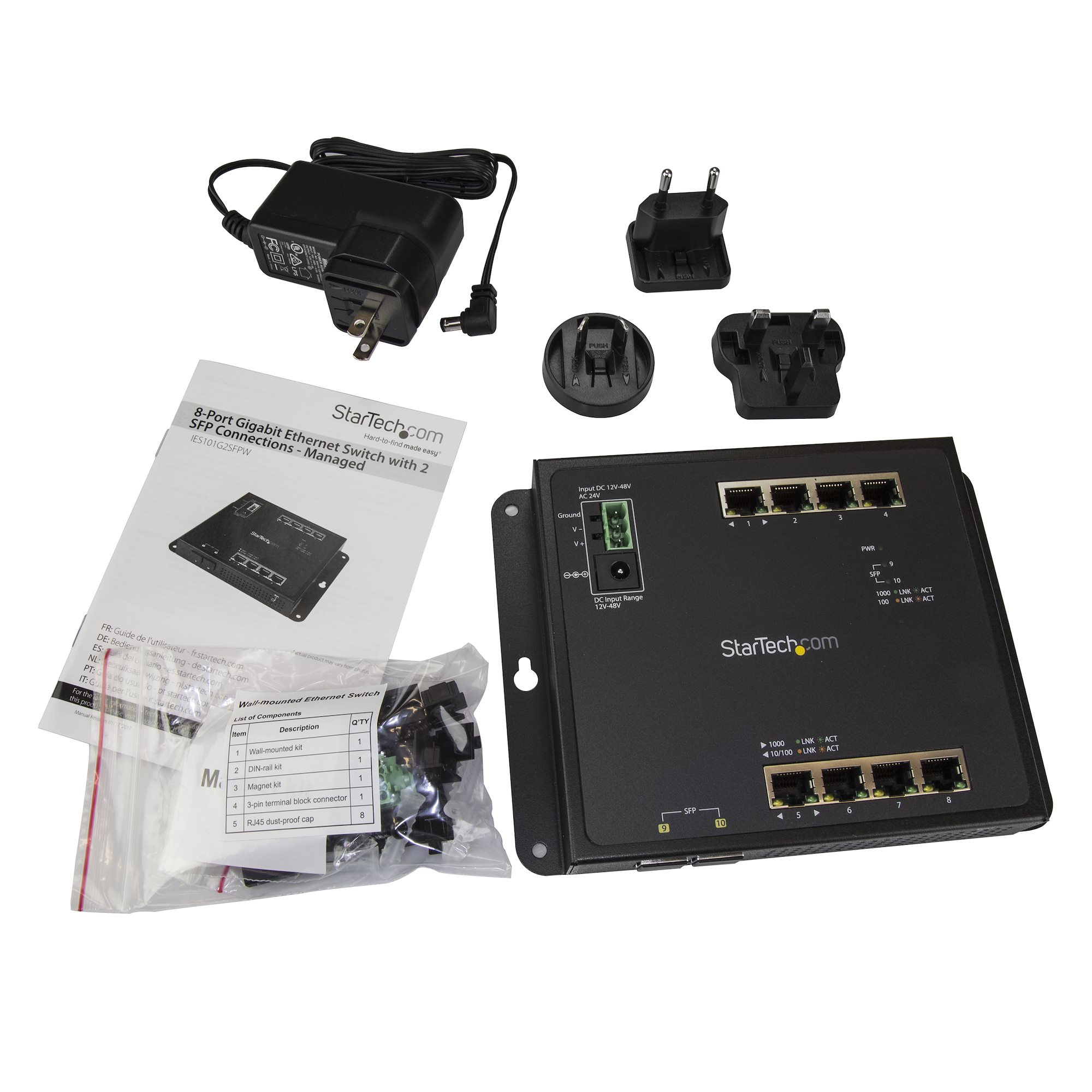 StarTech.com Industrial 8 Port Gigabit Ethernet Switch w/2 MSA SFP Slots - Hardened GbE L2 Managed Network Switch - Rugged RJ45 LAN Layer 2 Switch Din Rail Wall – image 4