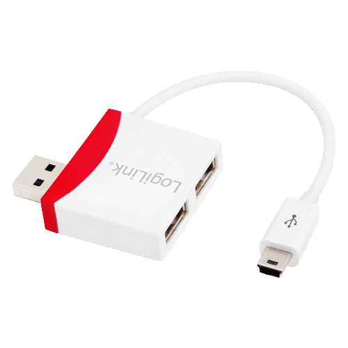 LogiLink UA0179 interface hub 480 Mbit/s Red, White