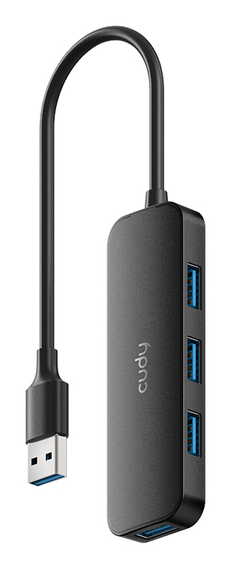 Cudy UH40A interface hub USB 3.2 Gen 1 (3.1 Gen 1) Type-A 5000 Mbit/s Black