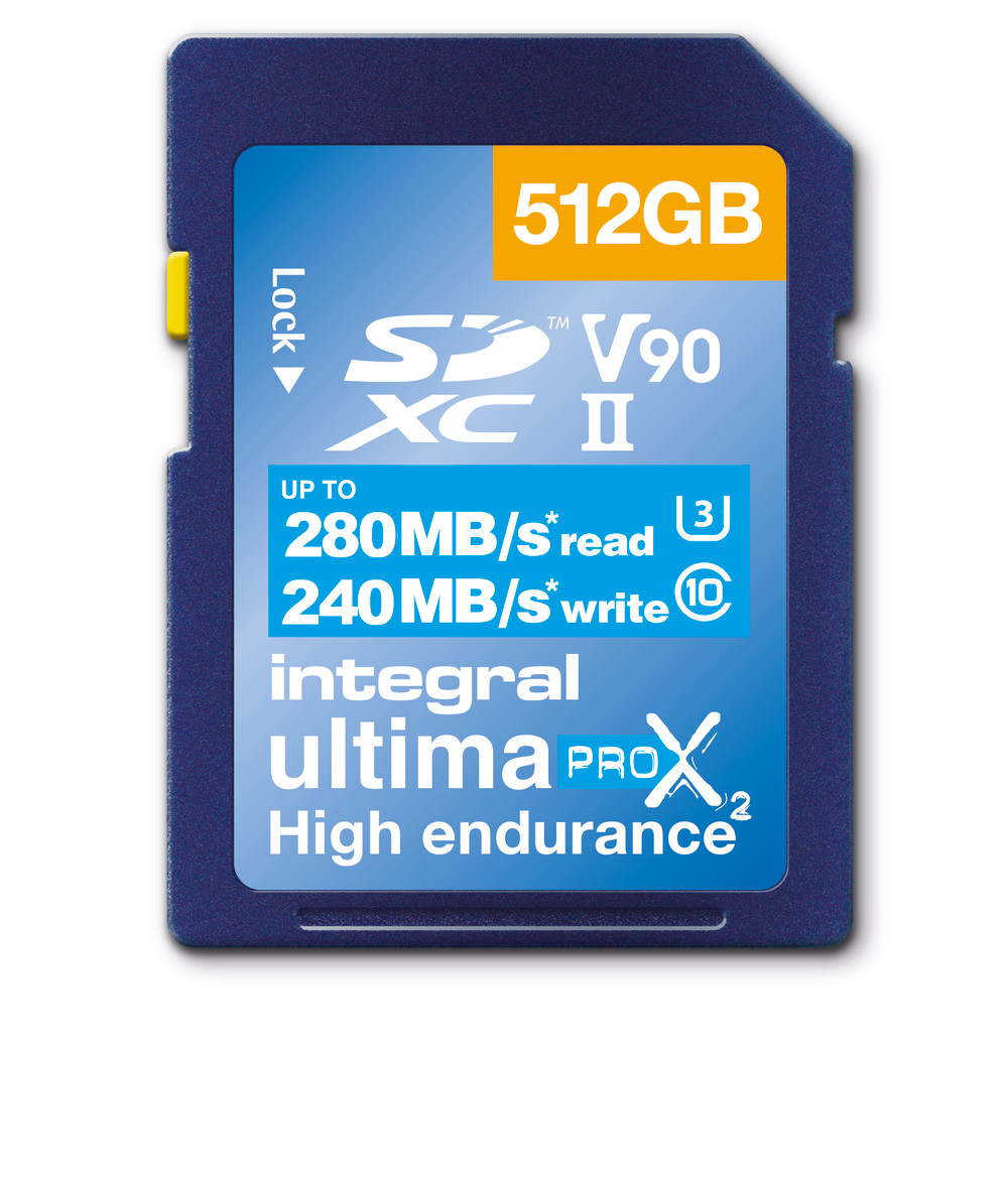Integral 512GB SDXC UHS-2 U3 CL10 V90 UP TO R-280 W-240 MBS