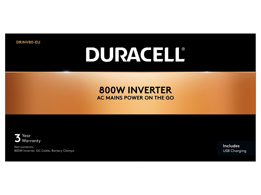 Duracell 800W EU Socket Inverter (12V) – image 1