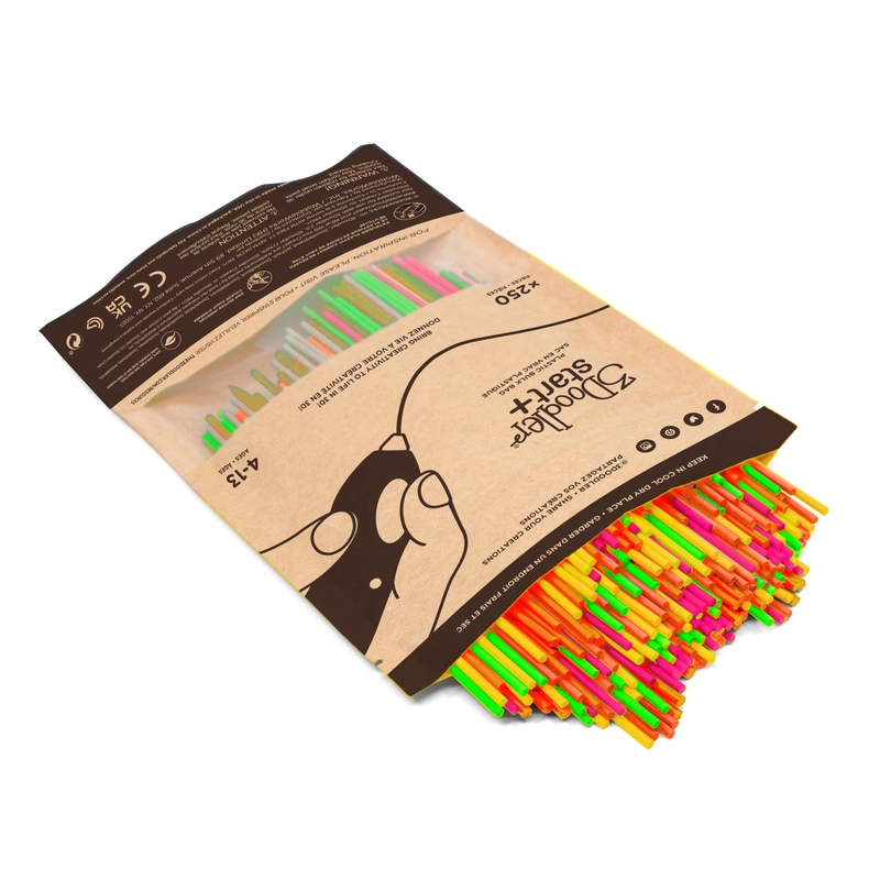 3Doodler Filament Start 250 neonrot neonorange neongruen neongelb neonpink""Neon Plastica compostabile Verde fluorescente Aranc
