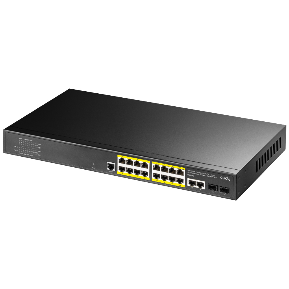 Cudy GS2018PS2 Managed L2 Gigabit Ethernet (10/100/1000) Power over Ethernet (PoE) 1U Black – image 2
