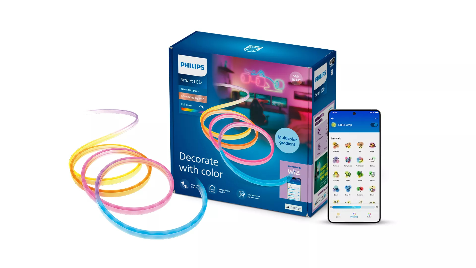 Philips by Signify Philips Smart Neon Flex LED Light Strip, 5 m, Type G, Connected by WiZ – image 2