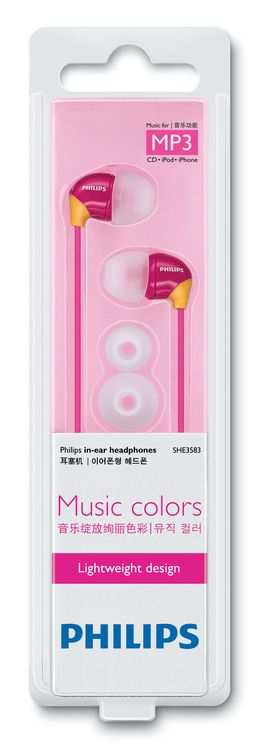 Philips SHE3583/28 headphones/headset Wired In-ear Pink, Yellow – image 2
