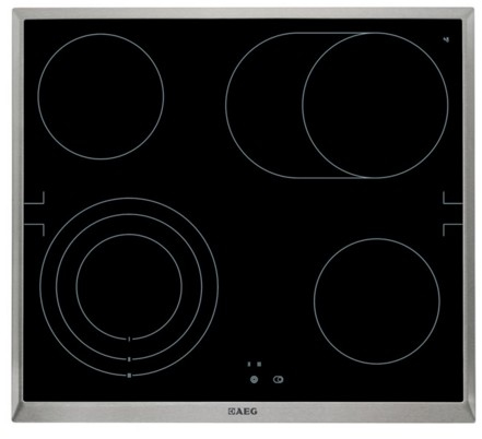 AEG HE604070XB Black, Stainless steel Built-in Ceramic hob 4 zone(s)