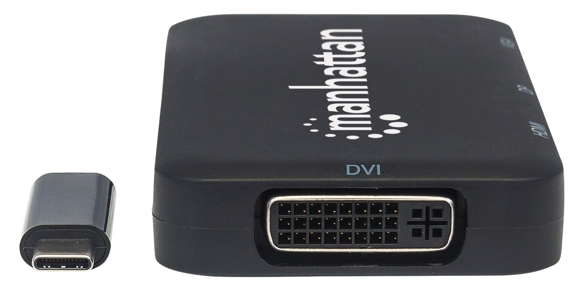 Manhattan USB-C Dock/Hub, Ports (x4): DisplayPort, DVI-I, HDMI or VGA, Note: Only One Port can be used at a time, External Power Supply Not Needed, Universal fo – image 3