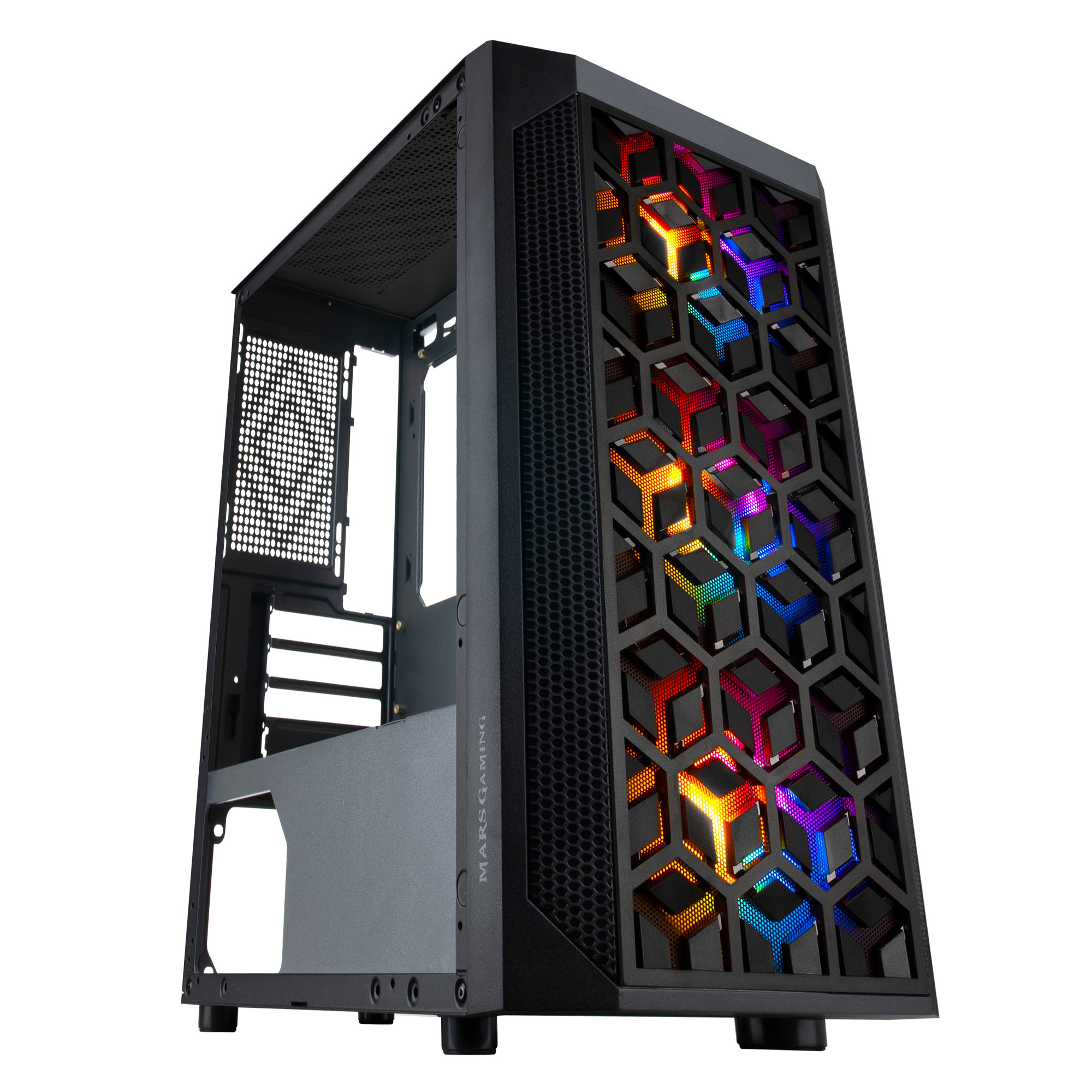 Mars Gaming MCMESH Micro ATX Gaming PC Case 3x FRGB Fan Black – image 6