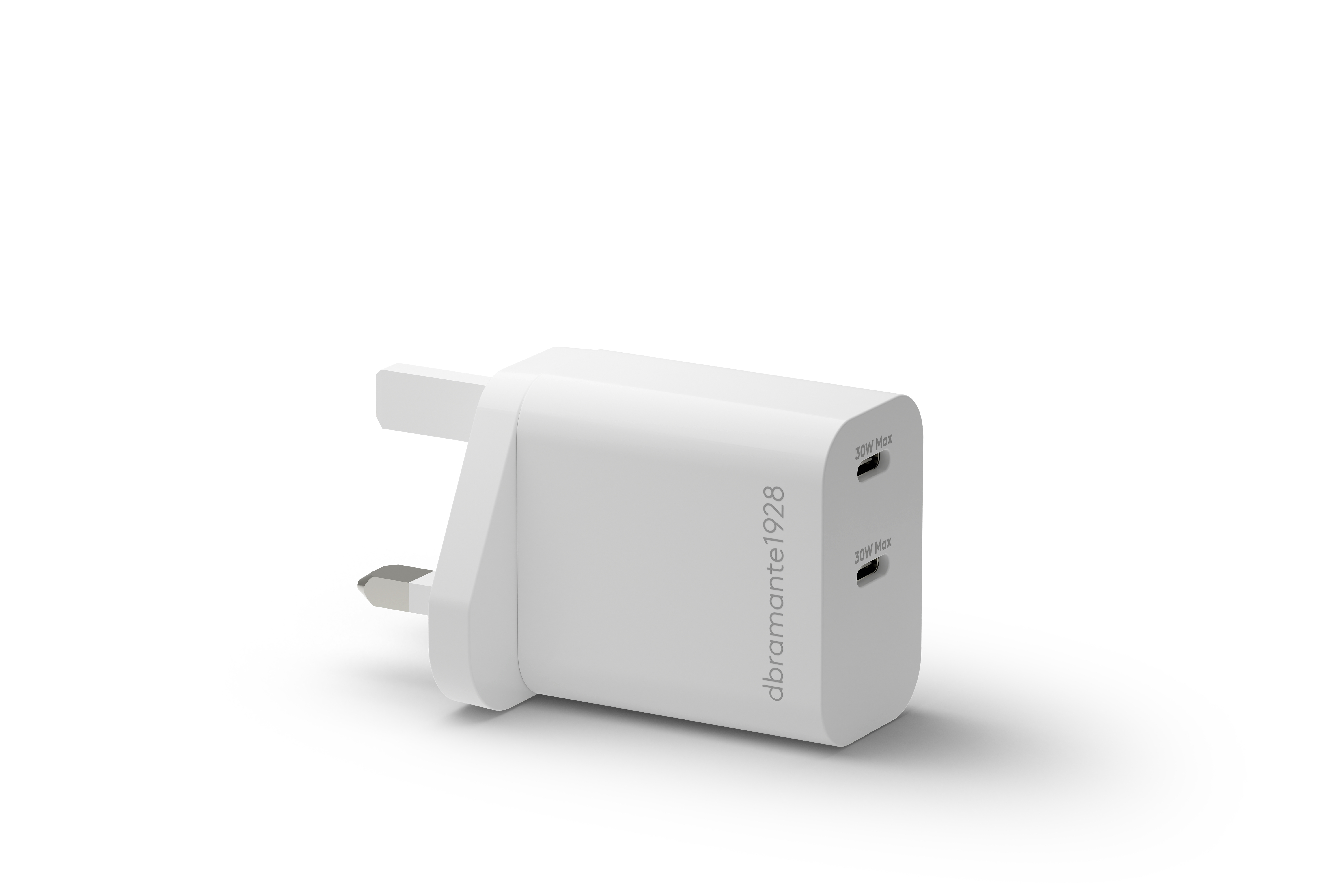 dbramante1928 re-charge - Power adapter - 30 Watt - 3 A - 2 output connectors (USB-C) - white - United Kingdom
