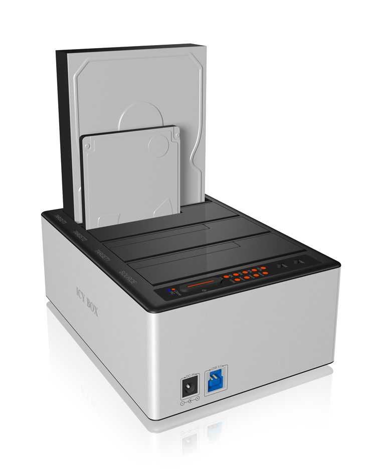 ICY BOX IB-141CL-U3 USB 3.2 Gen 1 (3.1 Gen 1) Type-B Black, Silver – image 1