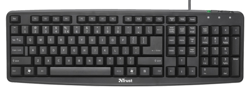 Trust 17190 keyboard USB Portuguese Black – image 1