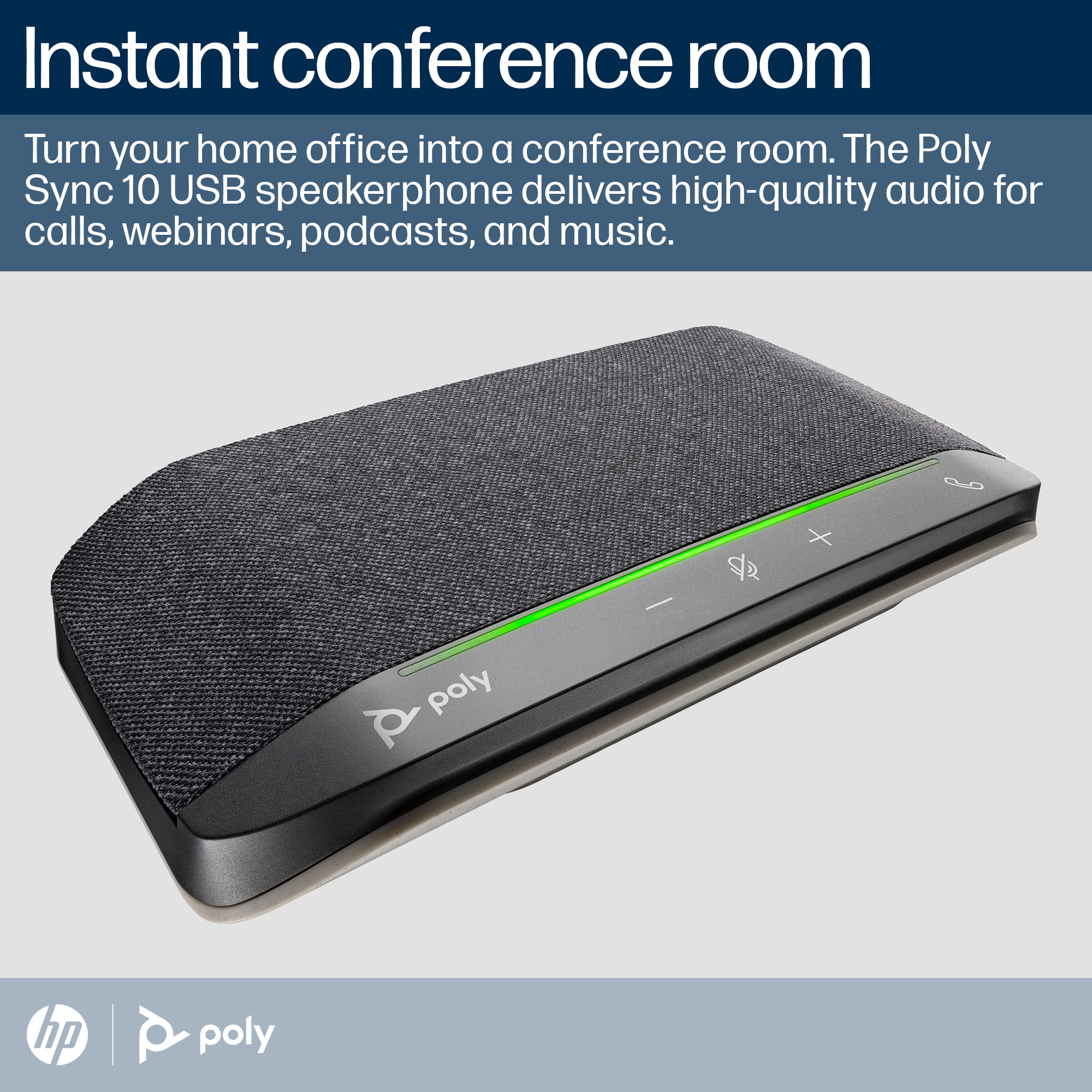 HP Poly Sync 10 Speakerphone +USB-A to USB-C Cable – image 4