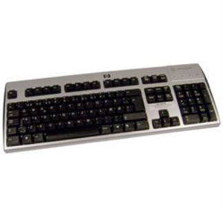 HP 271124-031 keyboard USB QWERTY UK English Black, Silver – image 1