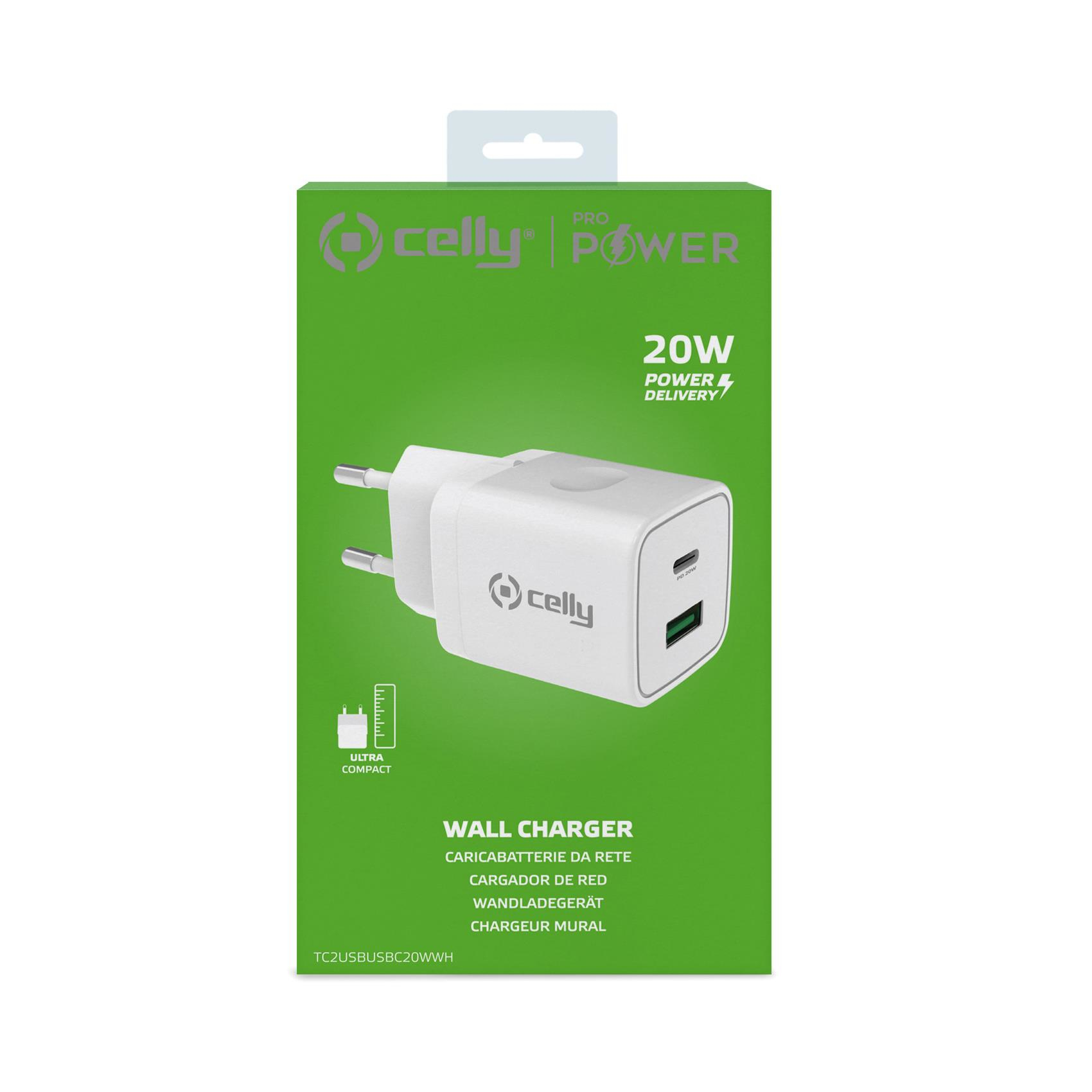 Celly TC2USBUSBC20WWH mobile device charger Smartphone, Smartwatch, Tablet White AC Indoor – image 5