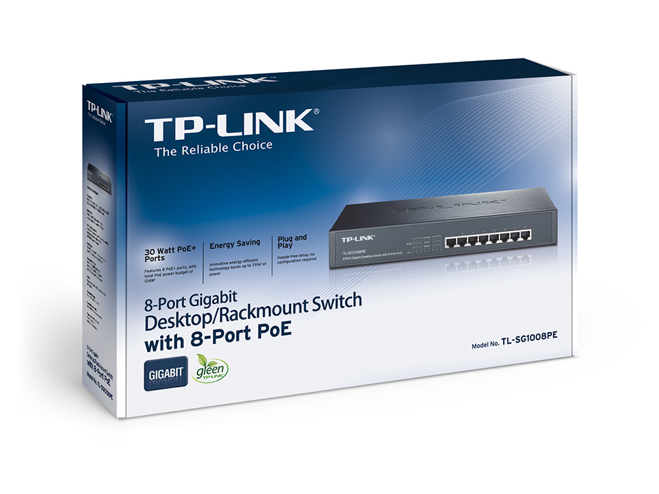TP-Link TL-SG1008PE network switch Unmanaged L2 Gigabit Ethernet (10/100/1000) Power over Ethernet (PoE) Black – image 3